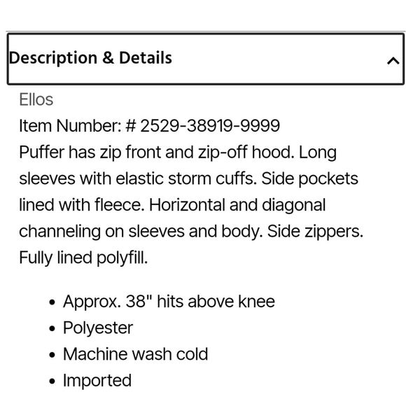 38/40 Ellos Wine Red Burgundy Mid-length Puffer Coat w Pockets & Hood NWT NIB - Picture 12 of 13